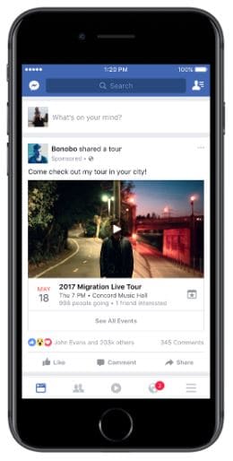 facebook event response ad example